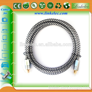 2 core Toslink optical fiber cable colors with nylon sleeve